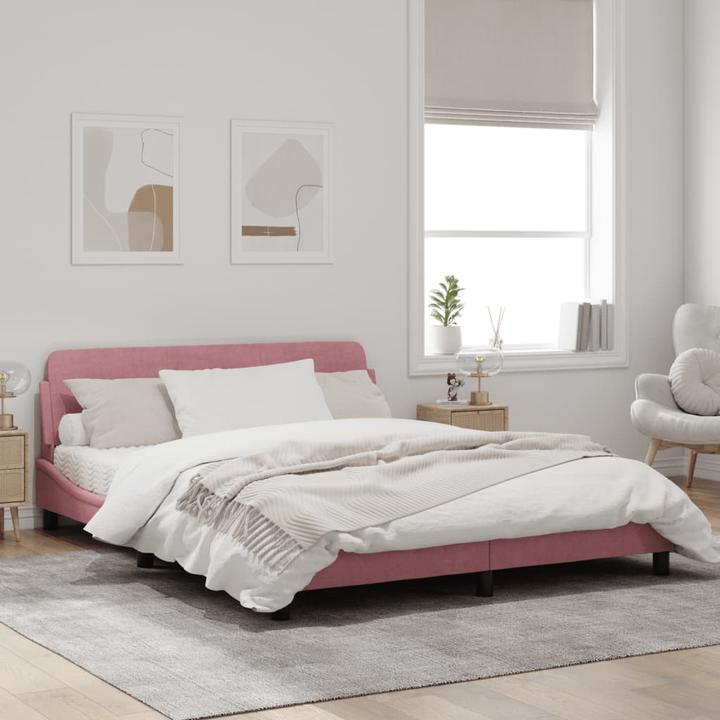 Actual product image VidaXL Bed frame with velvet headboard (160 x 200 cm)