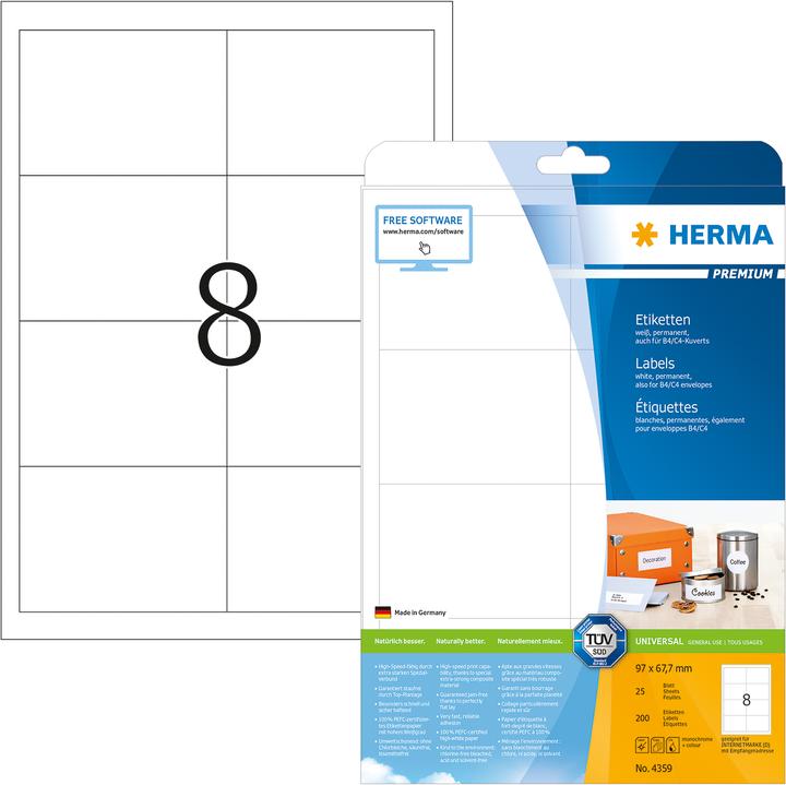 Actual product image HERMA Universal labels A4