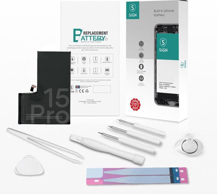 Actual product image SIGN Complete Battery Replacement Kit - iPhone 15 Pro