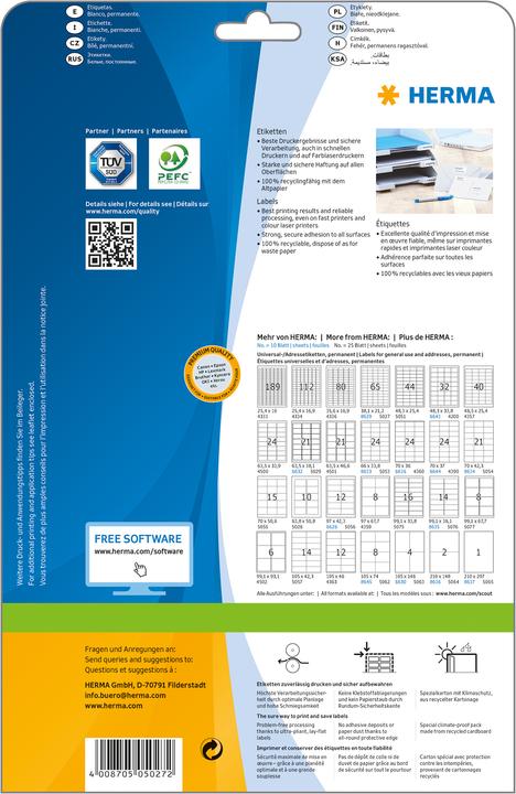 Actual product image HERMA Universal labels A4