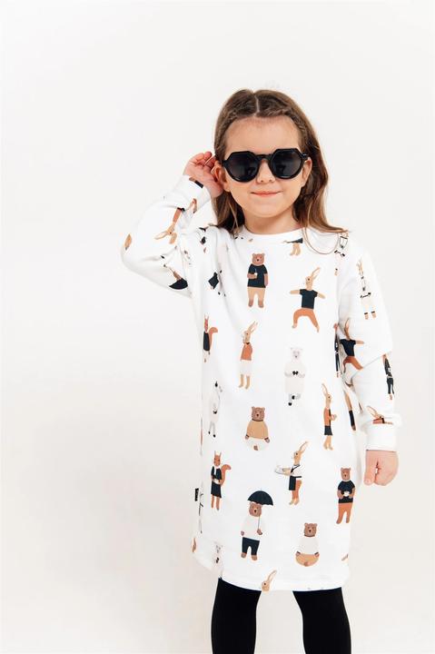 Actual product image Hebe Warm sweatshirt dress with animal motif (110)