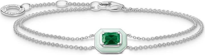 Immagine prodotto Thomas Sabo Bracciale con pietra verde in argento (19 cm, Smalto, Argento 925)