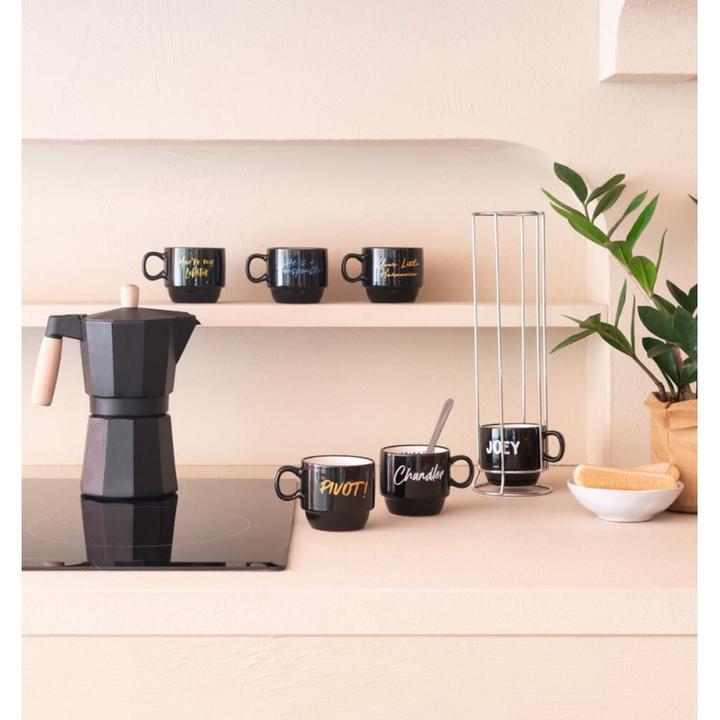 Actual product image Friends - Set of ceramic mugs with stand 150 ml 6 pcs. (150 ml, 6 x)