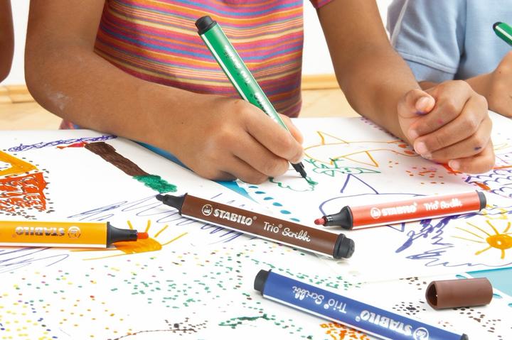 Actual product image STABILO Trio Scribbi Spring loaded triangular felt tip pen (Green, 1 x)