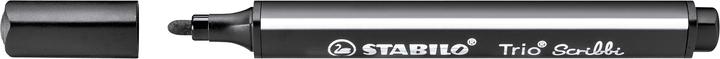 STABILO Trio Scribbi Gefederter Dreikant-Filzstift (Schwarz, 1 x)
