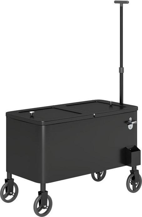 Swisshandel24 76L Kühlwagen Servierwagen mit Rädern Flaschenöffner Deckel Griffe Kühlbox (76 l)