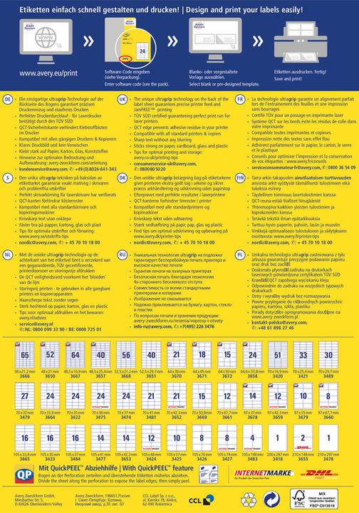 Produktbild Avery Universal-Etiketten