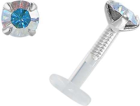 Produktbild Bijouteria Piercing für Lippe/Tragus (Bioplast, Silber 925, Swarovski Kristall)