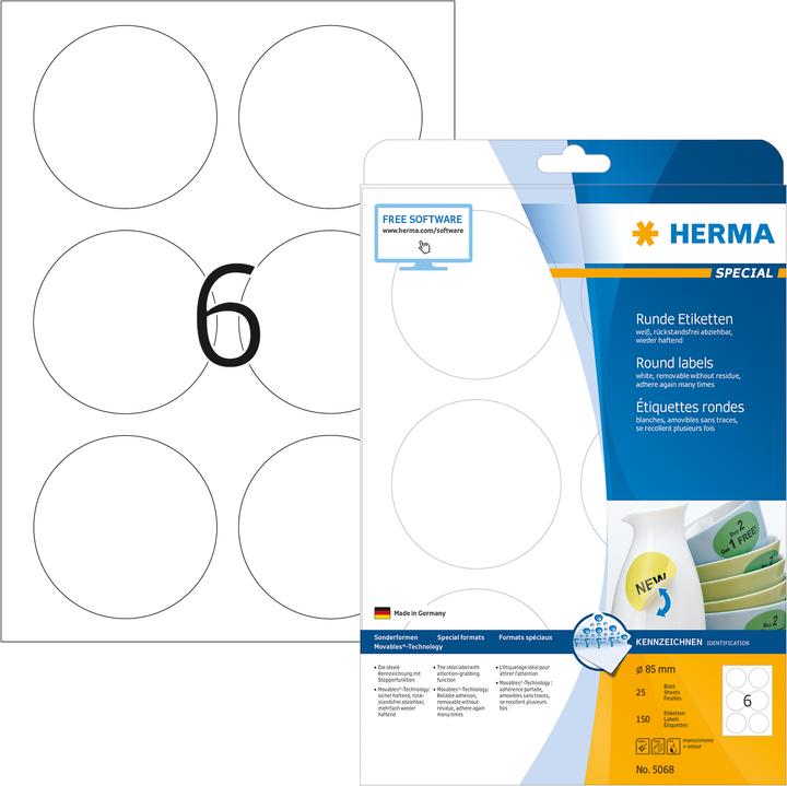 Produktbild HERMA Ablösbare Etiketten A4