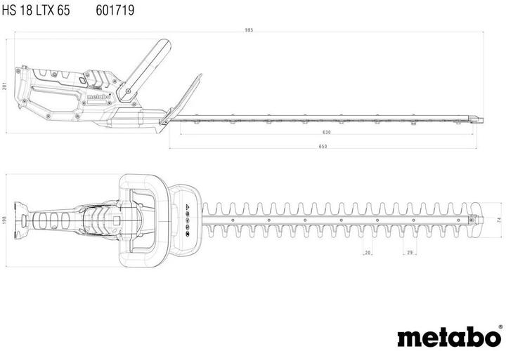 Actual product image Metabo HS 18 LTX 65 (Cordless hedgecutters)