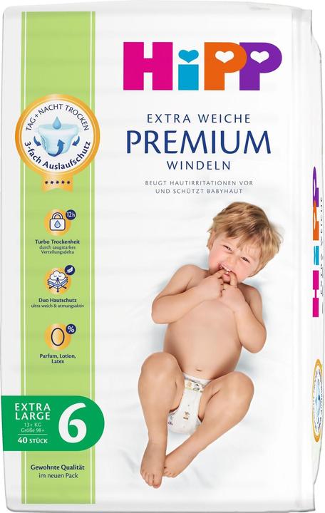 Produktbild Hipp Windeln Babysanft Premium Grösse 6, Packungsgrösse: 40 (Gr. 6, 40 Stück)