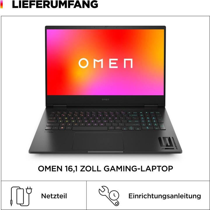 Actual product image HP Omen 16-wf1175ng RTX 4060 (16.10", Intel Core i7-14700HX, 32 GB, 512 GB, DE)