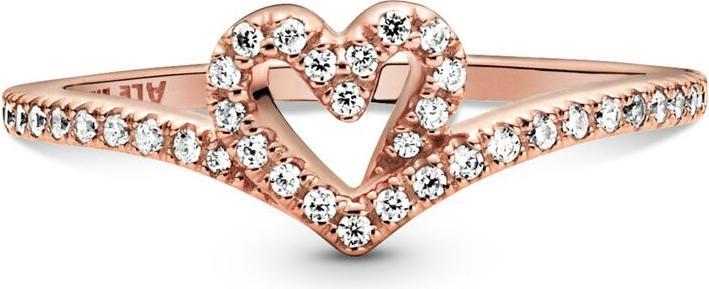 Produktbild Pandora Rose Heart and Wishbone Ring (54, 925 Silber)