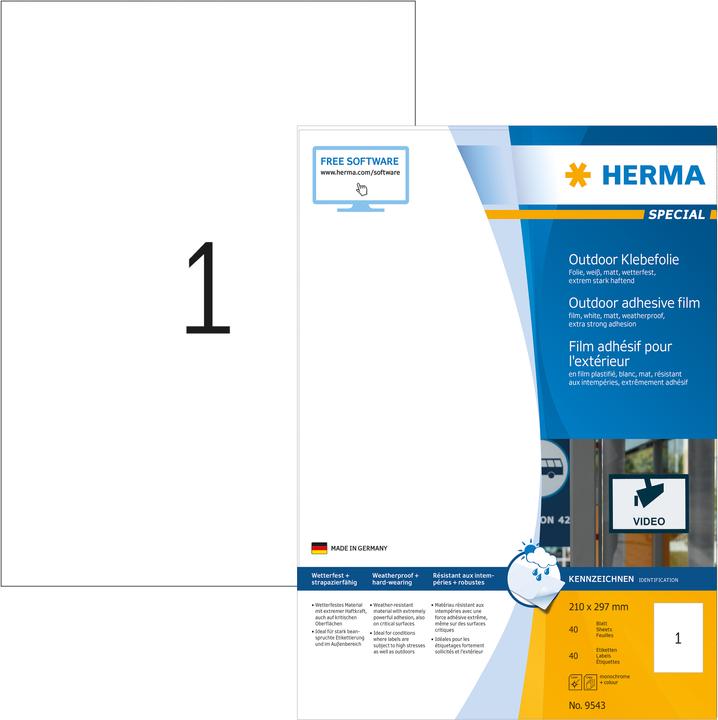 Produktbild HERMA Wetterfeste Etiketten A4