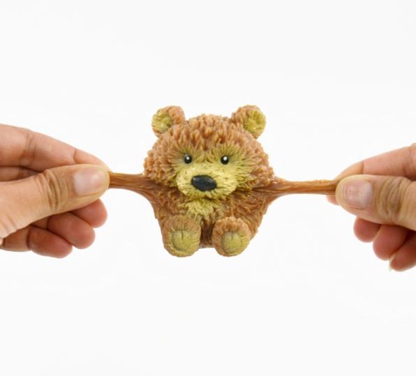Actual product image Kögler Stretch-Bär, braun, mit Mikroperlen, 7,5x7,5x4,5cm