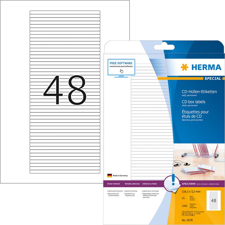 Actual product image HERMA Labels for CD sleeves A4