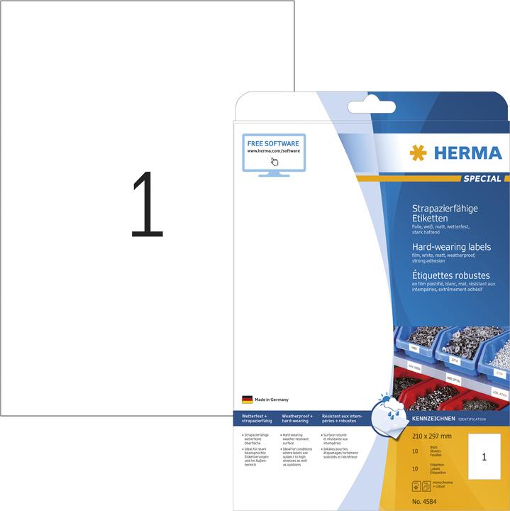 Actual product image HERMA Weatherproof labels A4