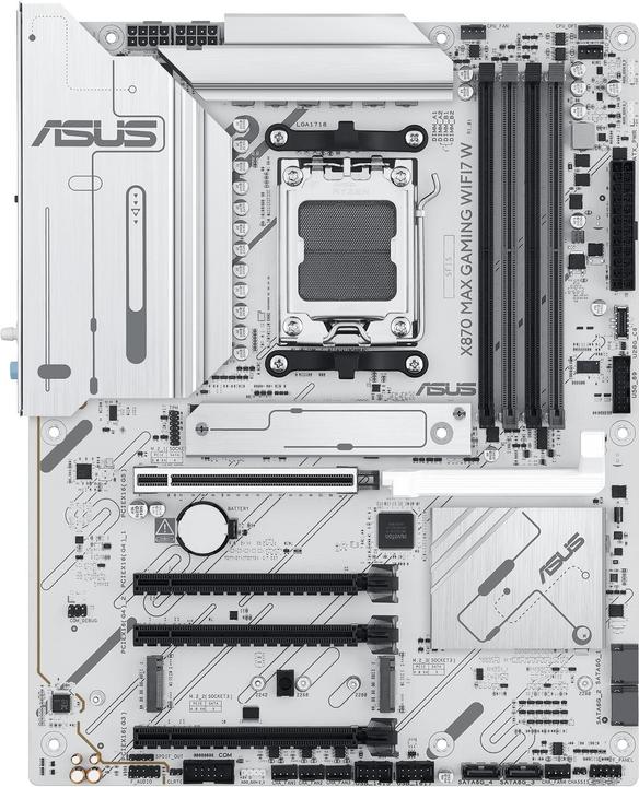 Produktbild ASUS MB AMD AM5 X870 MAX GAMING WIFI7 White (AM5, AMD X870, ATX)