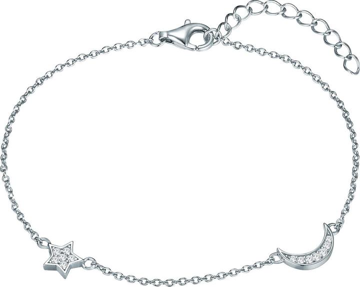 Rafaela Donata Damen Mond, Stern Sterling Silber Zirkonia Silber 17,0 cm Basislänge + 3,0 cm Verlängerung - 33736 (17 cm, Sterling Silber)