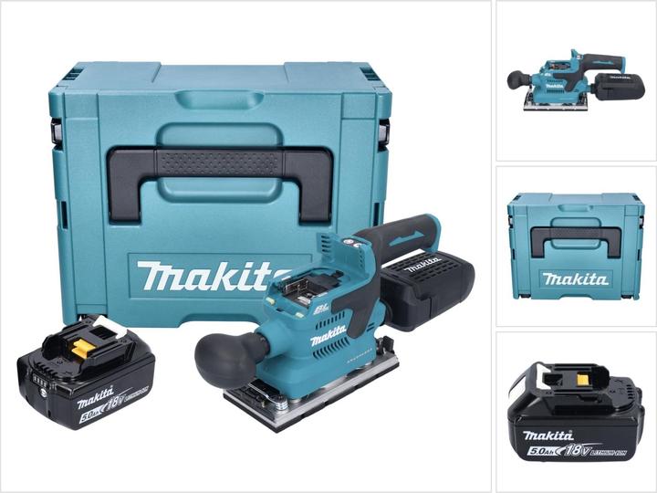 Immagine prodotto Makita DBO 382 T1J Levigatrice orbitale a batteria 18 V 93 x 185 mm Brushless + 1x batteria ricaricabile (200 W)