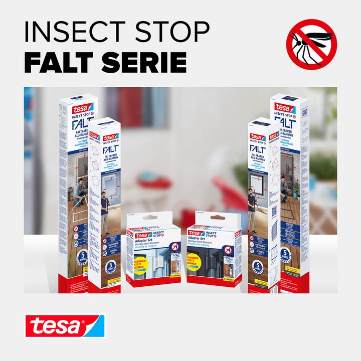 Produktbild tesa FALT Insektenschutz für Türen, grössenverstellbarer Alu-Rahmen, faltbar (220 x 100 cm)