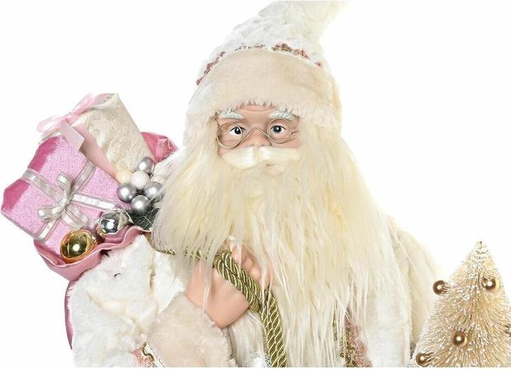 Produktbild DKD Home Decor Deko-Figur Weihnachtsmann Weihnachten Grau Rosa PVC Holz 32 x 20 x 60 cm