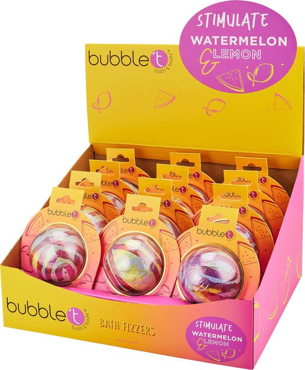 Bubble T Bath Fizzer Stimulate Watermelon & Lemon 150g (Bath pearls)