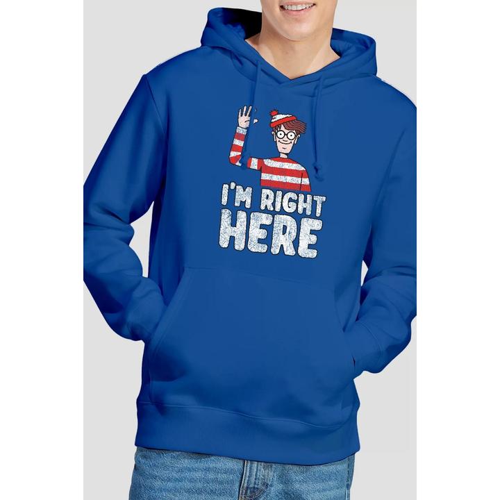 Actual product image Wheres Wally? Mens I'm Right Here Hoodie (M)