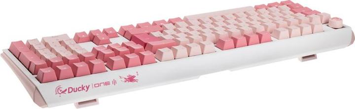 Actual product image Ducky One 3 Gossamer Pink Gaming Keyboard - MX-Ergo-Clear (DE, Cable)