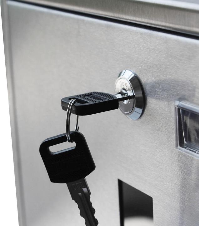 Actual product image Wiltec Wall-mounted Letterbox Lockable Stainless Steel Postbox with Newspaper Holder and 2 Keys