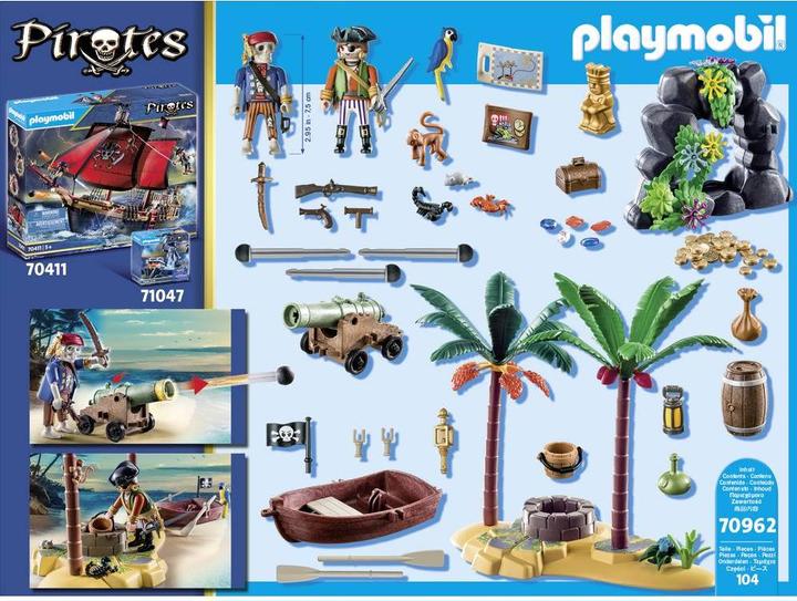 Immagine prodotto Playmobil 70962 Isola del tesoro dei pirati con scheletro (70962, Pirati Playmobil)