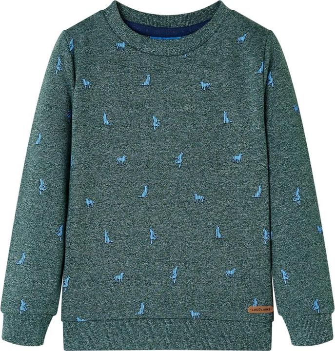 Produktbild VidaXL Kinder-Sweatshirt Dunkelgrün Melange 92,Material: 50 (92)
