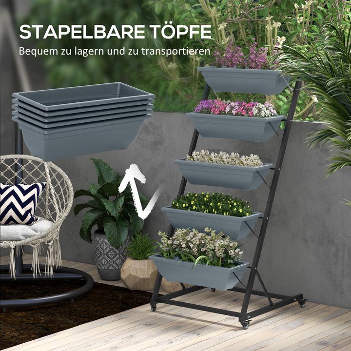 Produktbild Outsunny Blumenkästenständer mit 5 Etagen