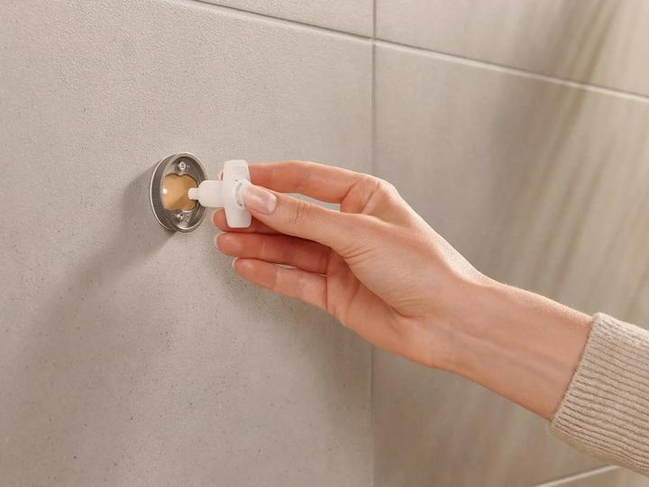 Actual product image tesa MOON GREY Towel rail two-arm incl. adhesive solution without drilling