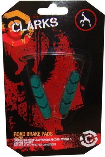 Produktbild Clarks CP221 Bremskladding für Shimano/Campagnolo, 52 mm, für Keramikfelgen, Strasse, Grün (DWZ) (Shimano, Campagnolo, Gummi)