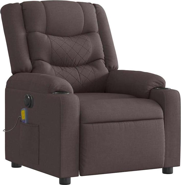 Actual product image VidaXL Massage chair electric dark brown fabric