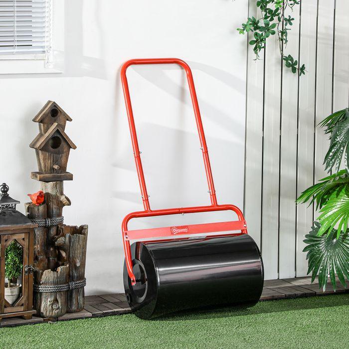 Produktbild Swisshandel24 Rasenwalze 50cm Breite, Gartenwalze befüllbar mit 38L Wasser/ 62 kg Sand, Rot