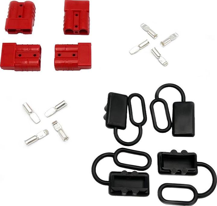 Produktbild Offgridtec 4er Set Anderson Stecker 50A max. 600V mit Staubschutzkappe AWG6 (Solaranlage Montagematerial)