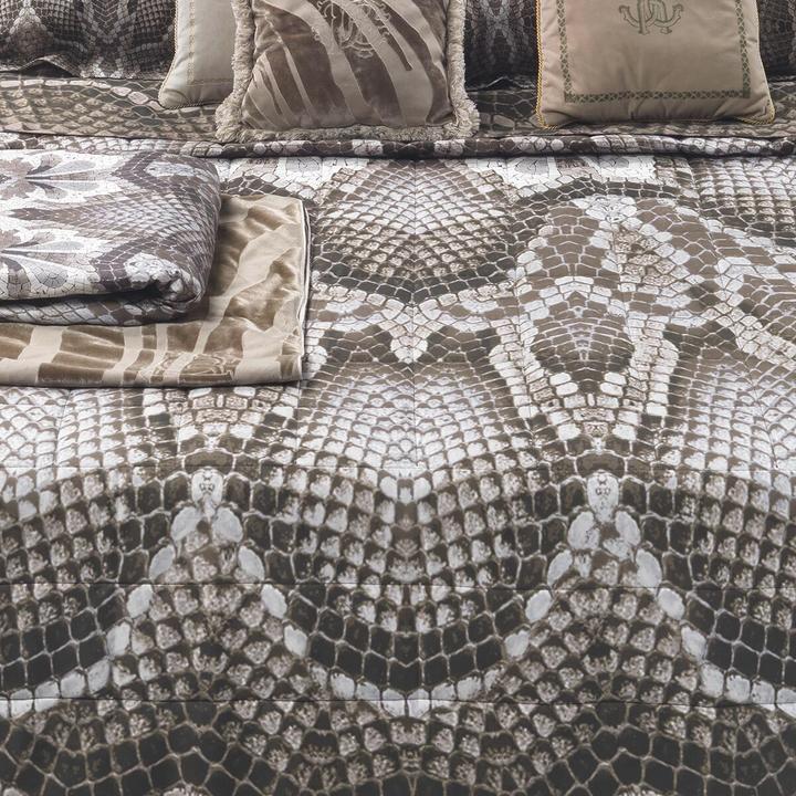 Immagine prodotto Roberto Cavalli Biancheria da letto in raso Mako Amorgos naturale (Set di biancheria da letto, 155x220 cm + 80x80 cm)