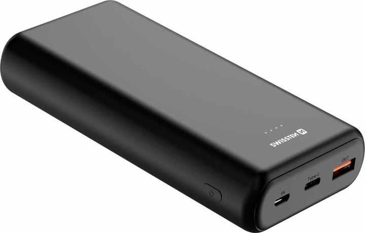 Actual product image Swissten POWER LINE POWER BANK 20000 mAh 20W Power Delivery Black (20000 mAh, 20 W, 74 Wh)