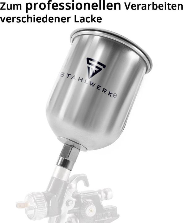 Actual product image Stahlwerk Aluminium paint cup set / flow cup 125 ml and 600 ml paint cup