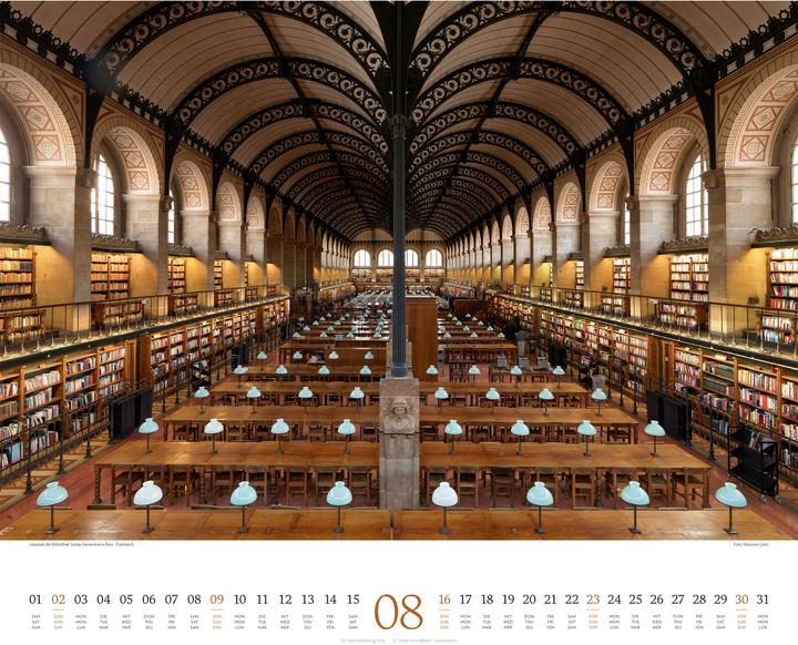 Actual product image Welt der Bücher - Bibliotheken-Kalender 2026 (54 x 48 cm, Hardcover, English, French, German)