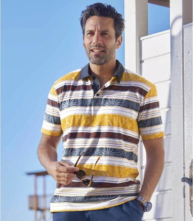 Produktbild Atlas For Men Gestreiftes Poloshirt Korinth (M)