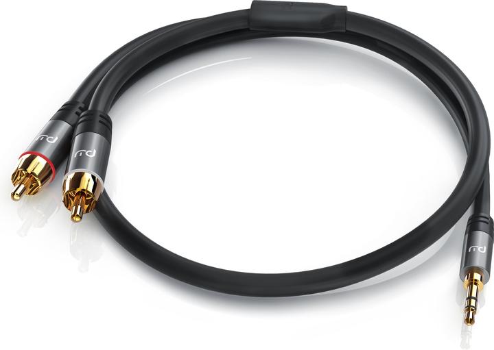 Image du produit Primewire Câble RCA - Câble audio RCA vers jack 3,5mm, RCA, AUX, adaptateur stéréo Hi-Fi multi-blindé (1 m, Jack 3,5 mm (AUX), RCA)