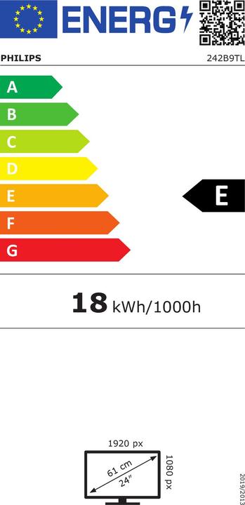 Label énergétique Philips 242B9TL/00 (1920 x 1080 pixels, 23.80")