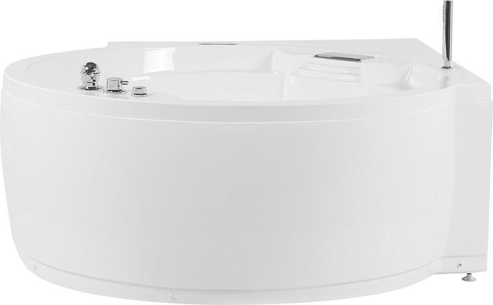 Image du produit Beliani Baignoire-jacuzzi avec haut-parleur Bluetooth blanc modèle d'angle 150 x 114 cm MILANO (412 l, 181 cm, 150 cm)