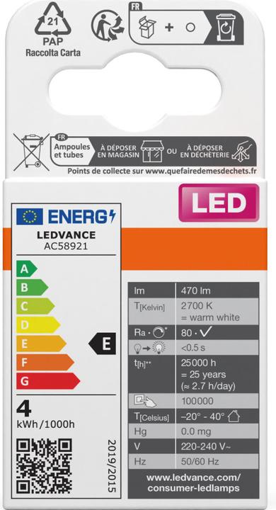 Energy Label Osram Pin (G9, 4 W, 470 lm, 1 x, E)