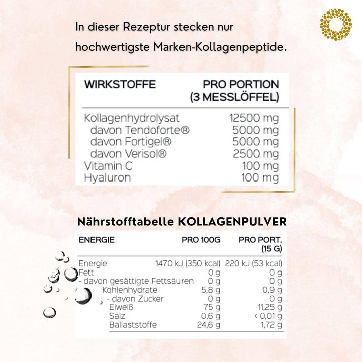 Nährwerte und Zutaten OneElements Kollagen & Hyaluron (1 Stück, Pulver, 150 g)