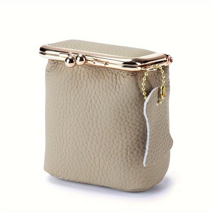 Only-Bags.Store Vintage Genuine Leather Mini Handbag Organiser with Secure Kiss Lock - Spacious Coin Purse, Key