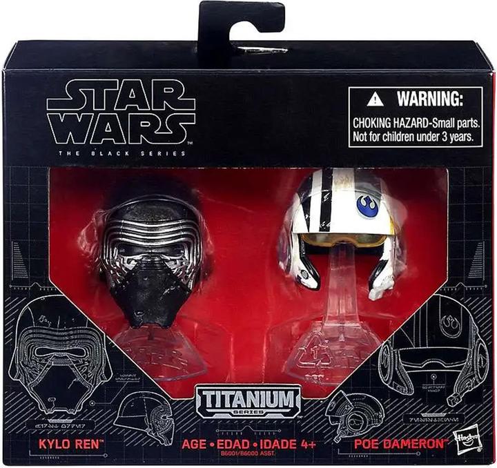Image du produit Hasbro Star Wars The Force Awakens Black Titanium Kylo Ren & Poe Dameron 2-Inch Diecast Helmet 2-Pack